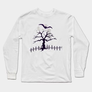 tribal cypress tree root silhouette tattoo Long Sleeve T-Shirt